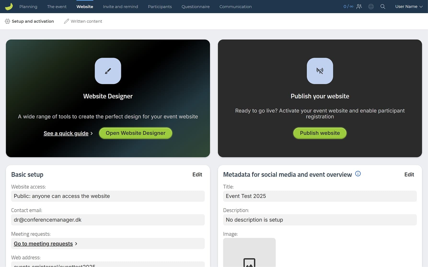 Conference Manager — Event and webinar management