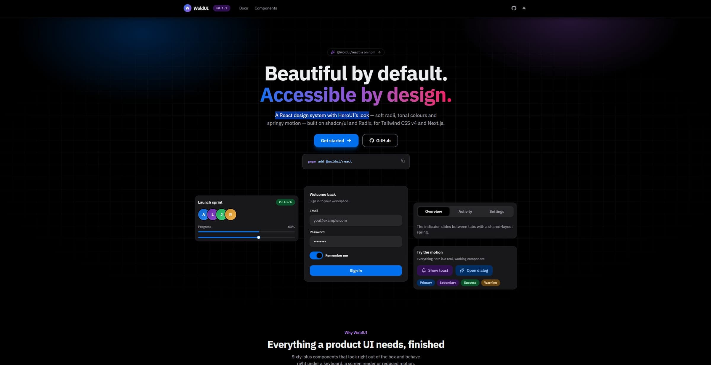 WoldUI — An open-source React design system
